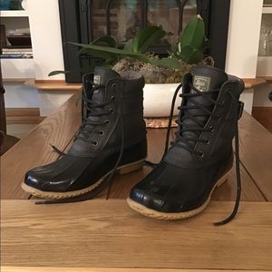 G.H. Bass Leather Rubber Harlequin Rainboots